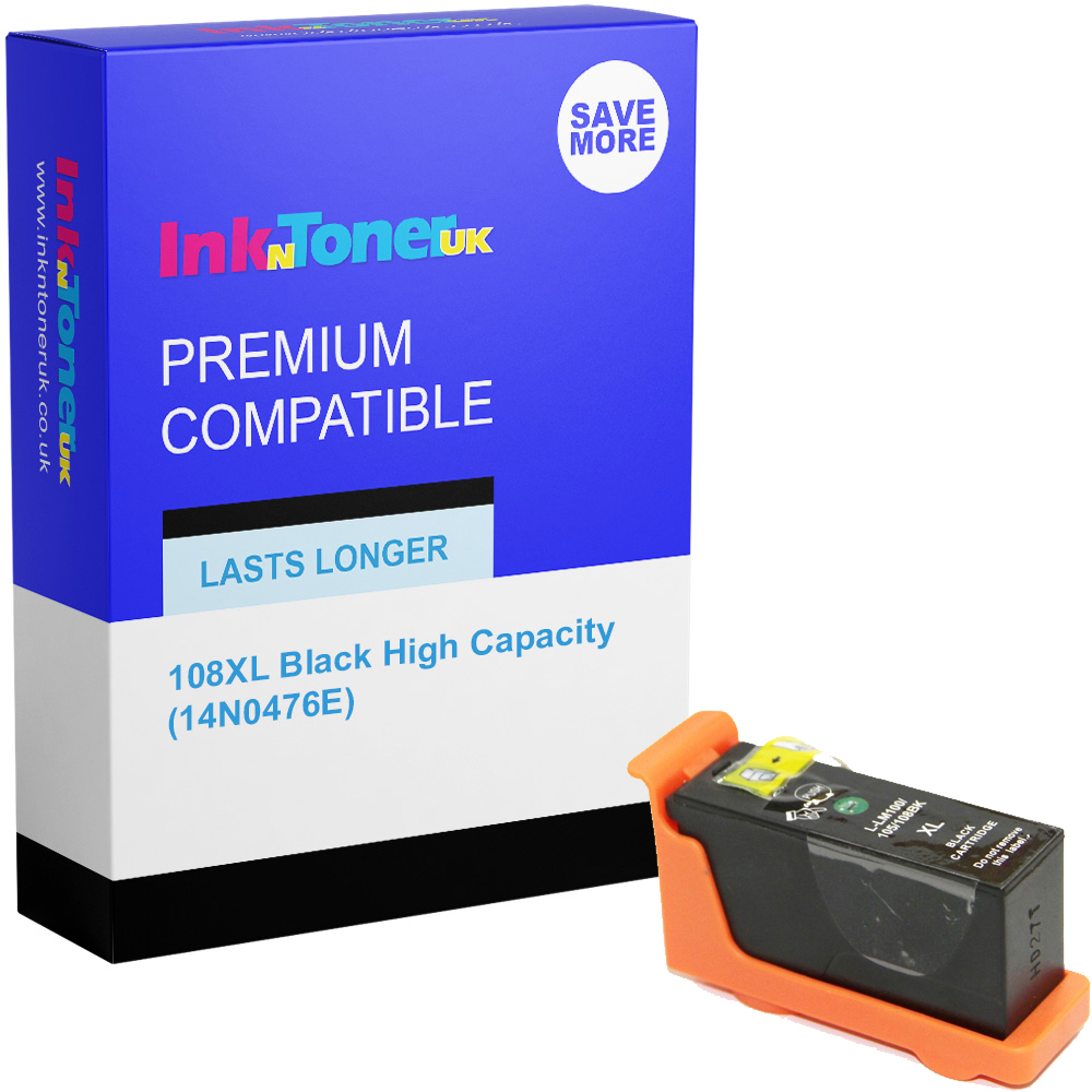 Premium Compatible Lexmark 108XL Black High Capacity Ink Cartridge (14N0476E)