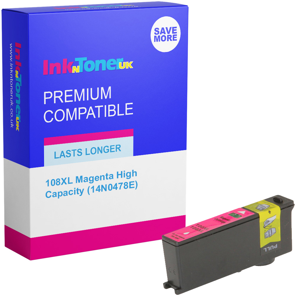 Premium Compatible Lexmark 108XL Magenta High Capacity Ink Cartridge (14N0478E)