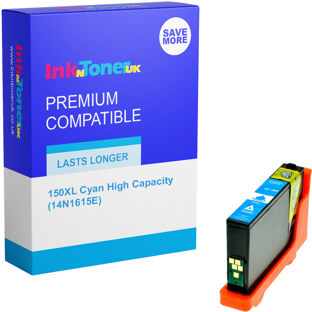 Premium Compatible Lexmark 150XL Cyan High Capacity Ink Cartridge (14N1615E)
