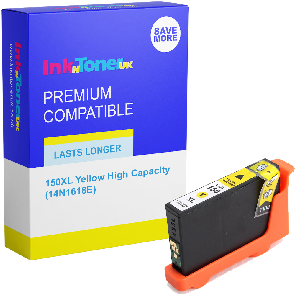 Premium Compatible Lexmark 150XL Yellow High Capacity Ink Cartridge (14N1618E)