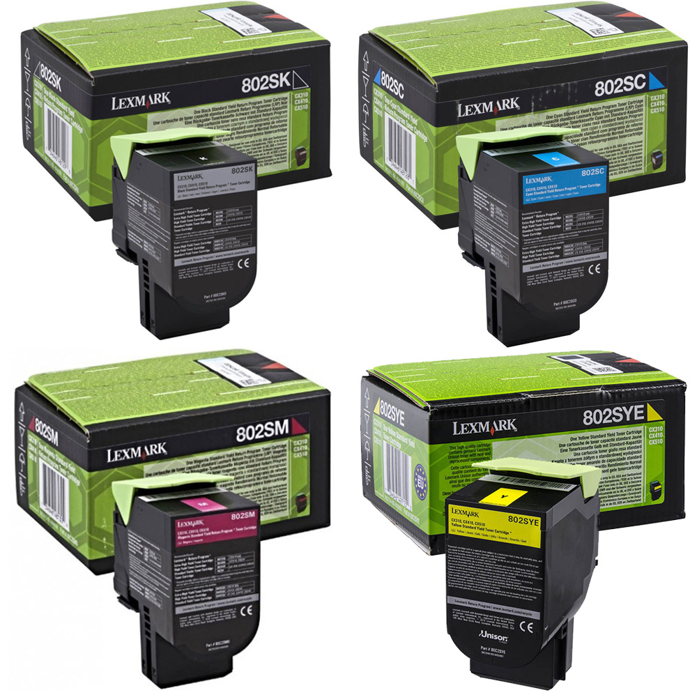 Original Lexmark 80C2S CMYK Multipack Toner Cartridges (80C2SK0/ 80C2SC0/ 80C2SM0/ 80C2SY0)
