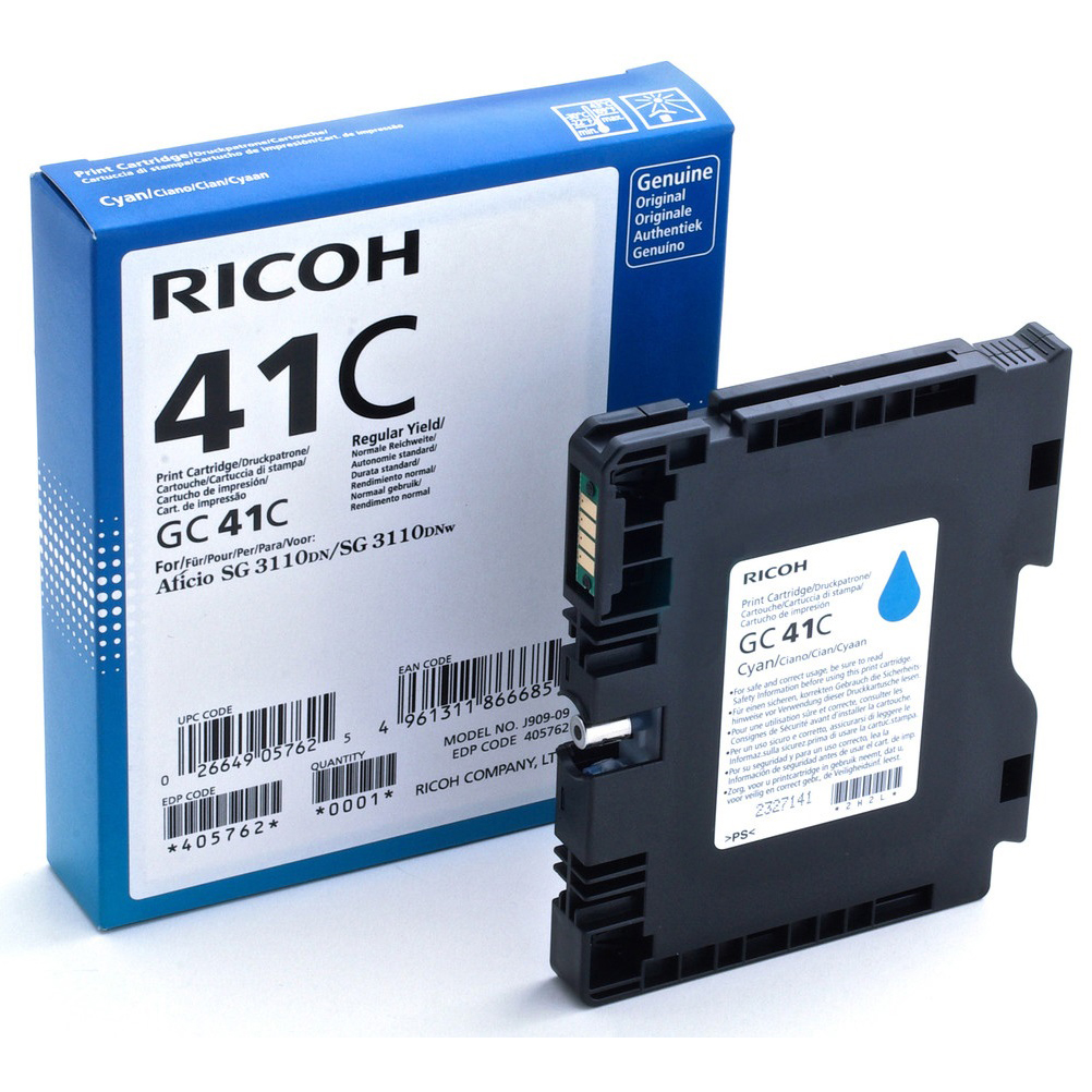 Original Ricoh GC41C High Capacity Cyan Gel Ink Cartridge (405762)