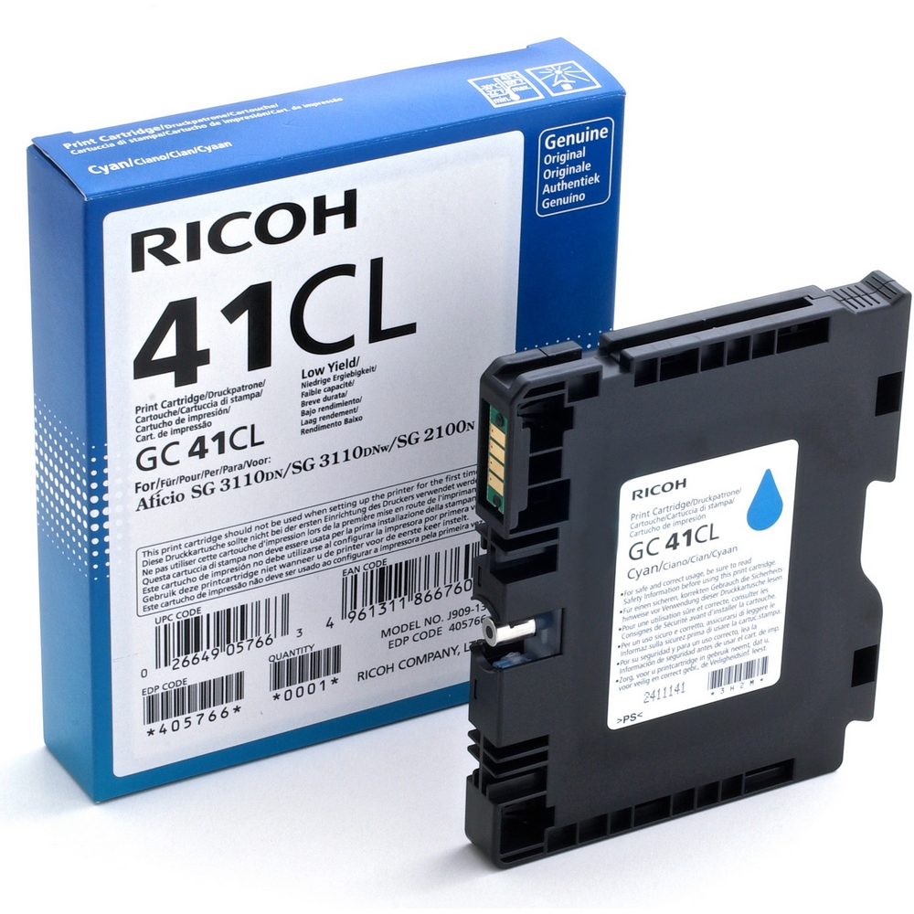 Original Ricoh GC41CL Cyan Gel Ink Cartridge (405766)