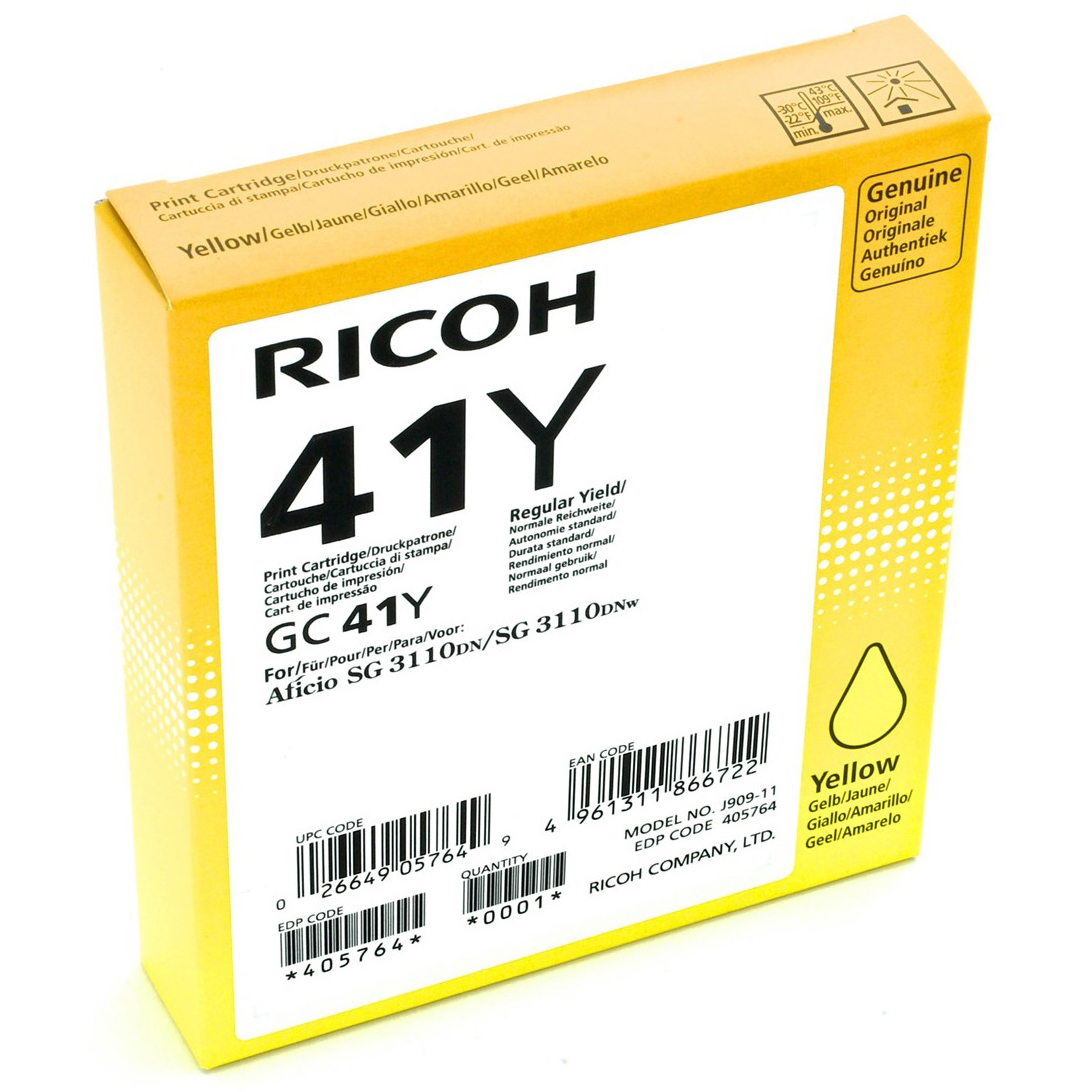 Original Ricoh GC41Y Yellow High Capacity Gel Ink Cartridge (405764)