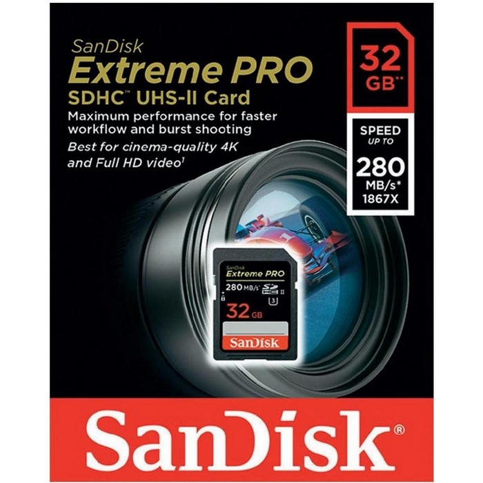 Original SanDisk Extreme Pro Class 10 32GB SDHC Memory Card (SDSDXPB-032G-G46)