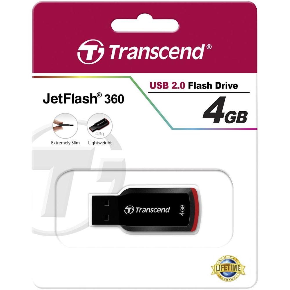 Original Transcend JetFlash 360 4GB USB 2.0 Flash Drive (TS4GJF360)