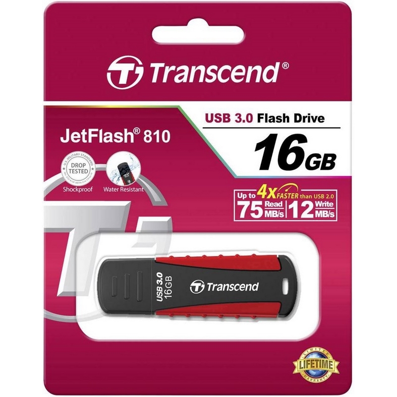 Original Transcend JetFlash 810 16GB USB 3.0 Flash Drive (TS16GJF810)
