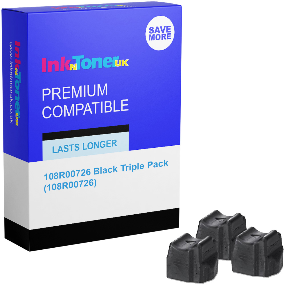 Premium Compatible Xerox 108R00726 Black Triple Pack Solid Ink (108R00726)