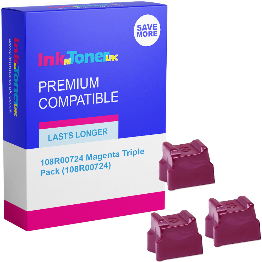 Premium Compatible Xerox 108R00724 Magenta Triple Pack Solid Ink (108R00724)