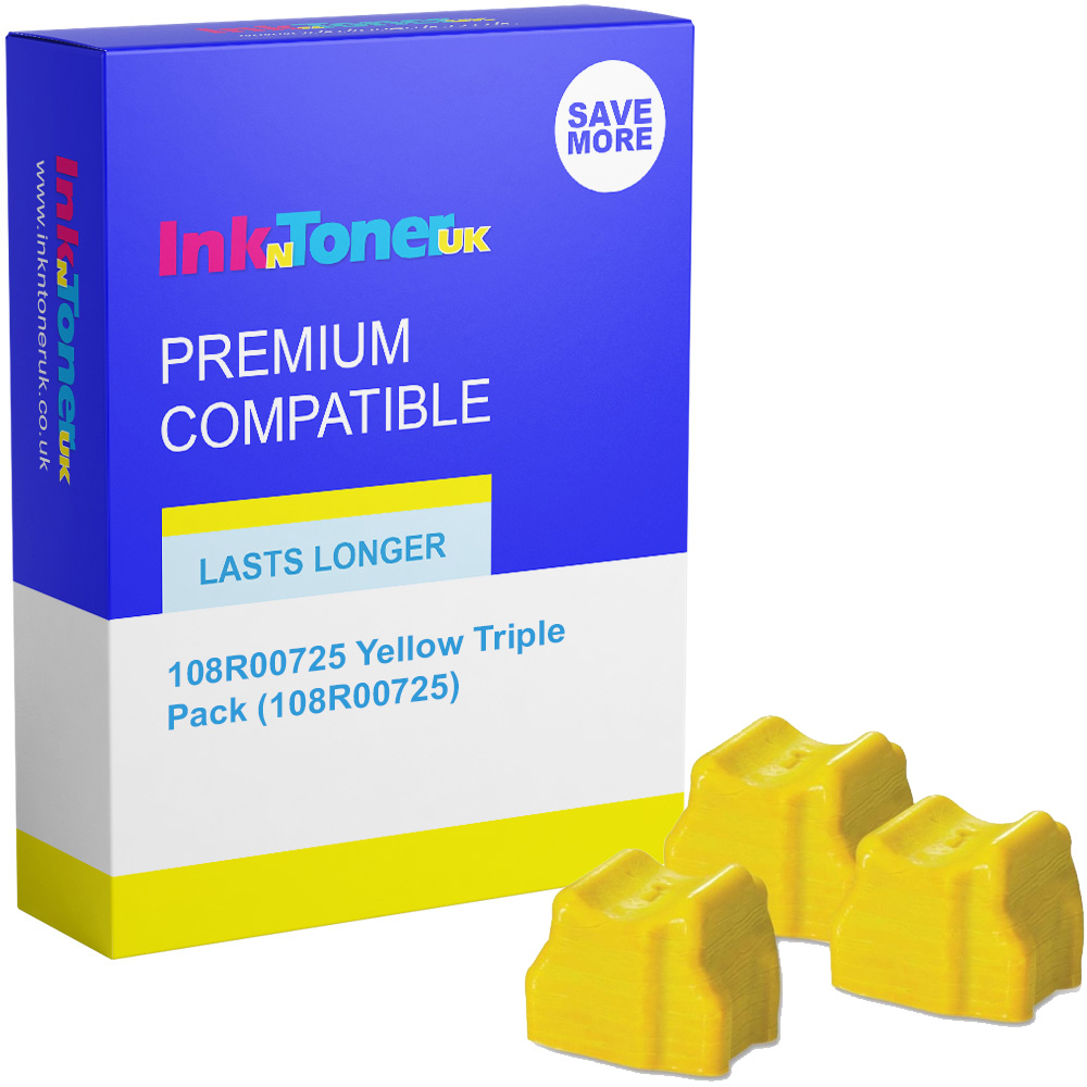 Premium Compatible Xerox 108R00725 Yellow Triple Pack Solid Ink (108R00725)