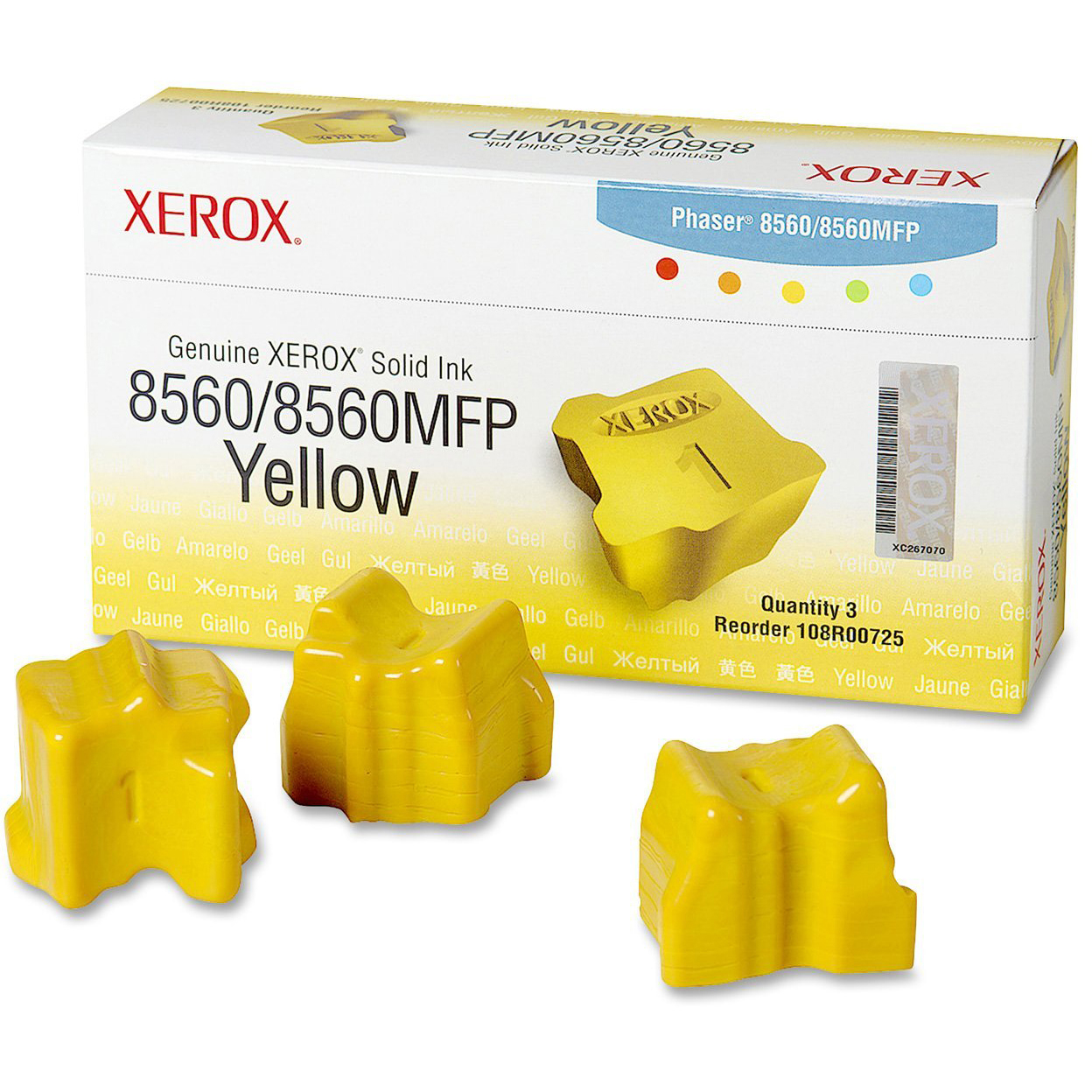 Original Xerox 108R00725 Yellow Triple Pack Solid Ink (108R00725)