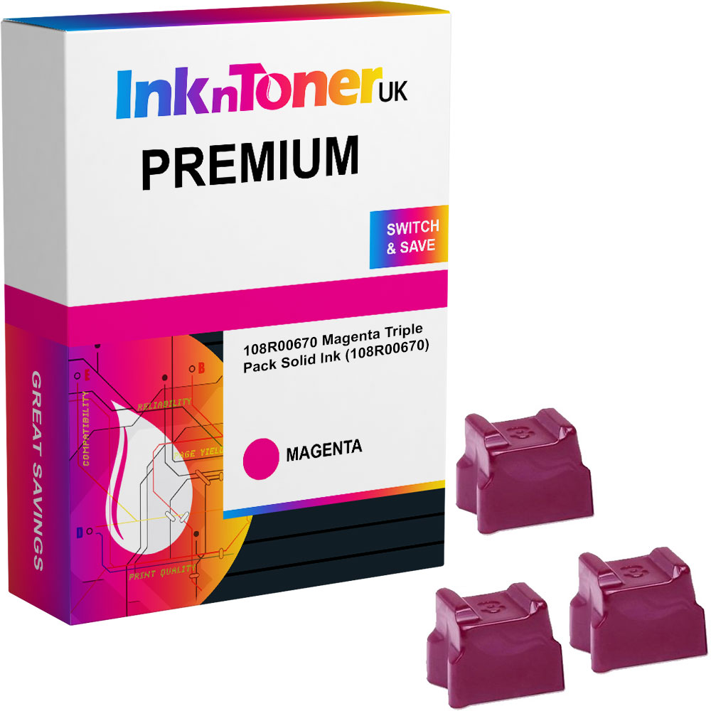 Premium Compatible Xerox 108R00670 Magenta Triple Pack Solid Ink (108R00670)