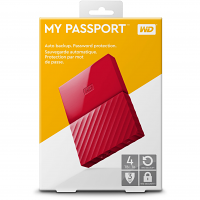 Original Western Digital My Passport 4TB Red USB 3.0 External Hard Drive (WDBYFT0040BRD-EEEX)