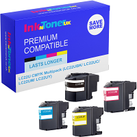 Compatible Brother LC22U CMYK Multipack Ink Cartridges (LC22UBK/ LC22UC/ LC22UM/ LC22UY)