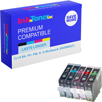 Compatible Canon CLI-8 BK, PC, PM, R, G Multipack Ink Cartridges (0620B027)
