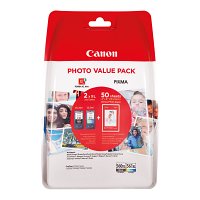 Original Canon PG-560XL / CL-561XL Black & Colour Combo Pack High Capacity Ink Cartridges + Photo Paper Value Pack (3712C004)