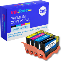 Compatible Dell Series 33 CMYK Multipack Extra Longer Lasting Ink Cartridges (592-11812/3/4/5)