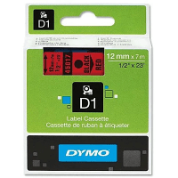 Original Dymo 45017 Black On Red 12mm x 7m D1 Label Tape (S0720570)
