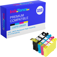 Compatible Epson 34XL CMYK Multipack High Capacity Ink Cartridges (C13T34764010) T3476 Golf Ball