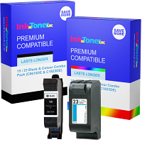 Premium Remanufactured HP 15 / 23 Black & Colour Combo Pack Ink Cartridges (C6615DE & C1823DE)