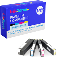 Premium Remanufactured HP 973X CMYK Multipack High Capacity Ink Cartridges (L0S07AE / F6T81AE / F6T82AE / F6T83AE)