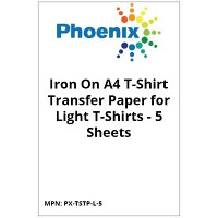 Phoenix Iron On A4 T-Shirt Transfer Paper for Light T-Shirts - 5 Sheets