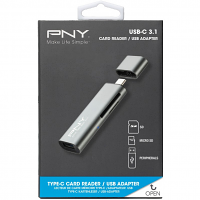 Original PNY Metallic USB Type-C Card Reader (R-TC-UA-3N1E01-RB)