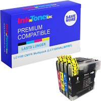 Compatible Brother LC1100 CMYK Multipack Ink Cartridges (LC1100VALBPRF)