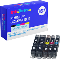 Compatible Canon PGI-5BK / CLI-8 C, M, Y, K Multipack Ink Cartridges (0621B029 / 0628B001 / 0620B001)