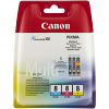 Original Canon CLI-8 Cyan Magenta Yellow Pack Ink Cartridges (0621B029)