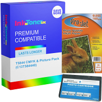 Compatible Epson T5844 CMYK Ink Cartridge & Picture Pack (C13T584440)