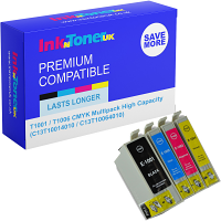 Compatible Epson T100 CMYK Multipack High Capacity Ink Cartridges (C13T10014010 / C13T10024010 / C13T10034010 / C13T10044010) Rhino