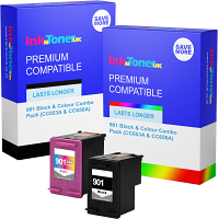 Premium Remanufactured HP 901 Black & Colour Combo Pack Ink Cartridges (CC653A & CC656A)