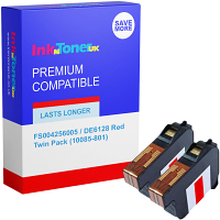 Premium Remanufactured Pitney Bowes FS004256005 / DE6128 Red Twin Pack Franking Ink Cartridges (10085-801)