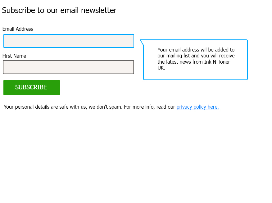 Signup to newsletter 