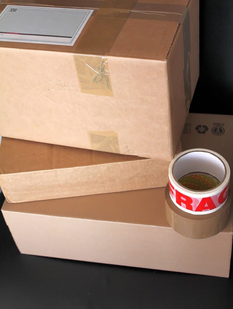 Box with tape